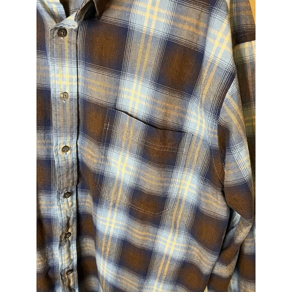 St. John's Bay Men's 2XL Blue Check Button Up Long Sleeve Shirt Easy Care Cotton - Picture 5 of 6